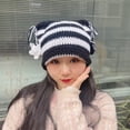 thumbnail image 6 of Fashion Hat for Women Girls Fox-Ear Knitting Hat Woolen Yarn Cap Girls Bonnet Star Hat Adult Headdress, 6 of 8