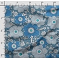 thumbnail image 2 of Soimoi Floral Print, Poly Taffeta Fabric Decor Sewing Fabric By The Yard- 56 Inch WideDecorative Fabric For Outdoor Upholstery, Umbrellas And Home Accents-Blue, 2 of 5