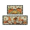 thumbnail image 2 of Japceit Autumn Pumpkin Maple Leaf Floor Mat Set, Two-Piece Halloween Thanksgiving Non-Slip Rug, Seasonal Decor Doormat for Kitchen, Bathroom, Porch Entryway with Striped Design, 2 of 6