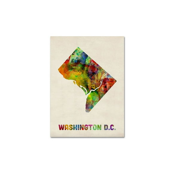 Trademark Fine Art "Washington D.C. Map" Canvas Wall Art by Michael Tompsett