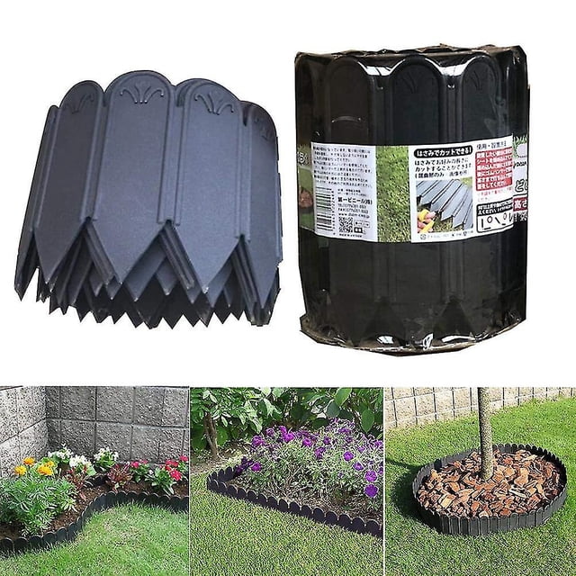 Flexible Garden Edging, Custom Design Edging 3Meters Black PP Material Landscape Border Edging For Vegetable Garden Flower Beds Lawn Areas