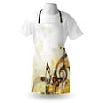 thumbnail image 3 of Music Apron Music Roses Romantic Antiquity Victorian Classic Bridal Floral Illustration, Unisex Kitchen Bib Apron with Adjustable Neck for Cooking Baking Gardening, Sepia Gold Yellow, by Ambesonne, 3 of 3