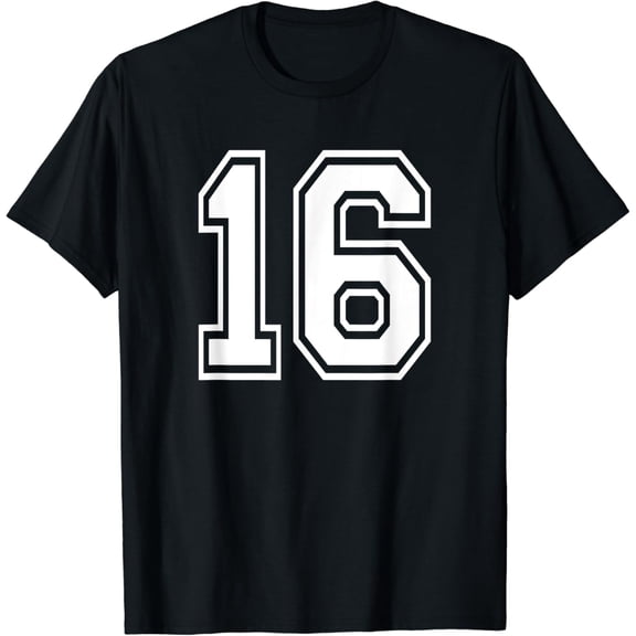 t-shirt Number 16 Numbered Uniform Sport Jersey Team 16th Birthday t-shirt mens t shirt，black，women，funny，misfits，men，journey