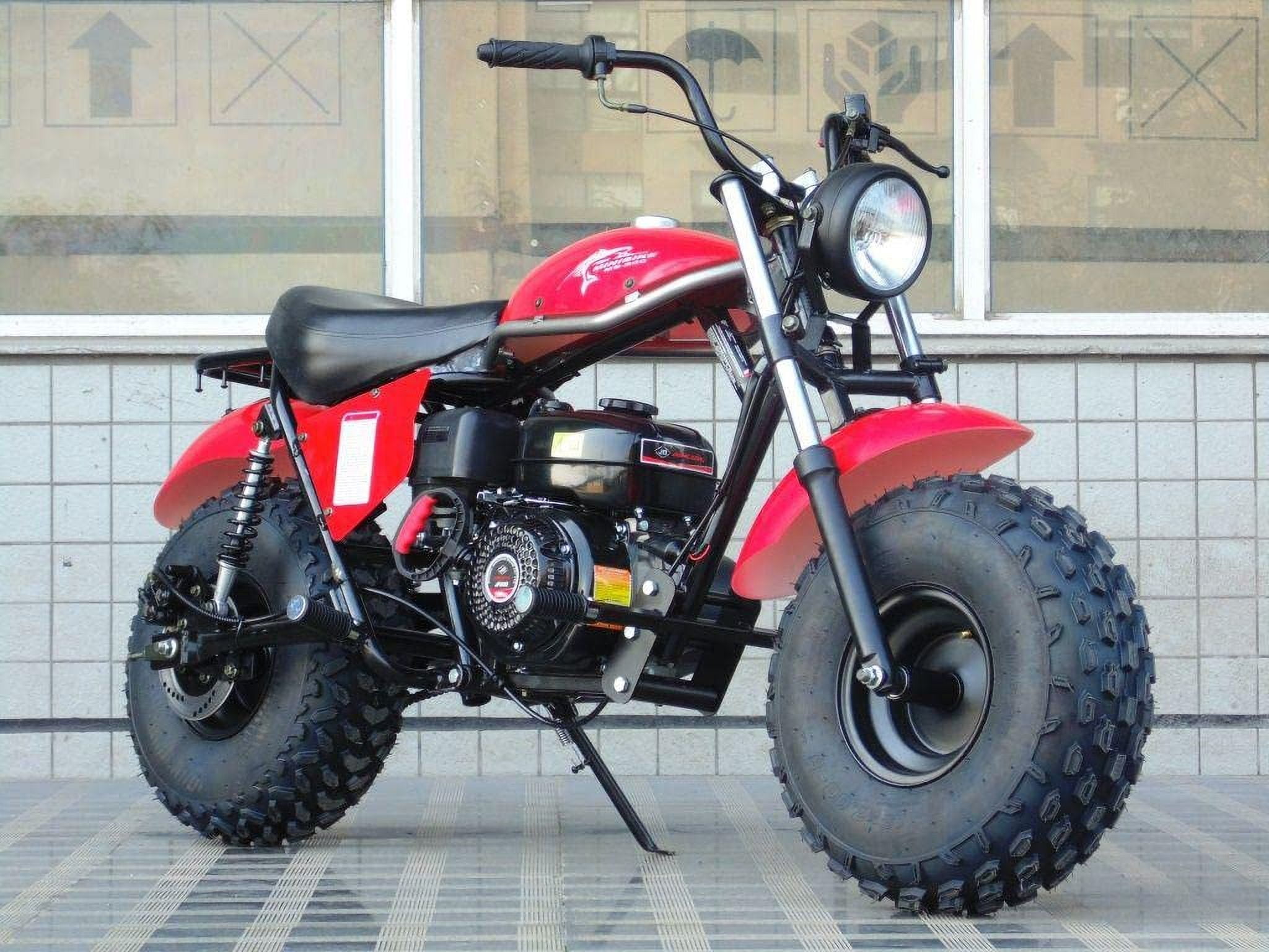 Trailmaster Mini Bike MB200 Front and Rear Shocks, Torque Converter, Final Chain Drive (Red)