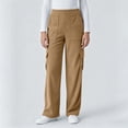thumbnail image 3 of Corduroy Wide Leg Cargo Sweatpants for Women Elastic Waist Sweatpants Casual Solid Color Pockets Long Pants Workout Lounge Trousers with Pockets, 3 of 7