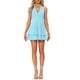 thumbnail image 2 of Vestido Halter para Mujer Inspire Chic, Escote en V Profundo, Sin Espalda, Vestido Mini de Fiesta, Azul Cielo XS, 2 of 6