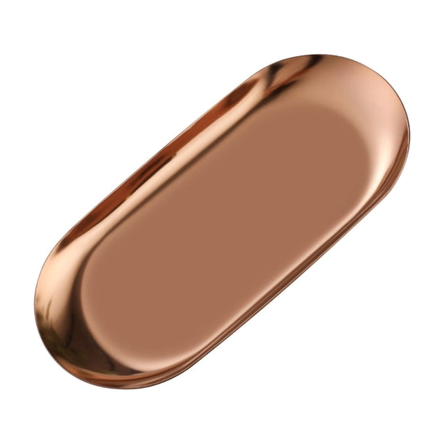 Trinket Tray Oval Stainless Small Serving Trays Towel Storage Dish Plate Tea Trays Jewelry Plate Decorative Storage Tray Stainless Decorative Tray Jewelry Dish