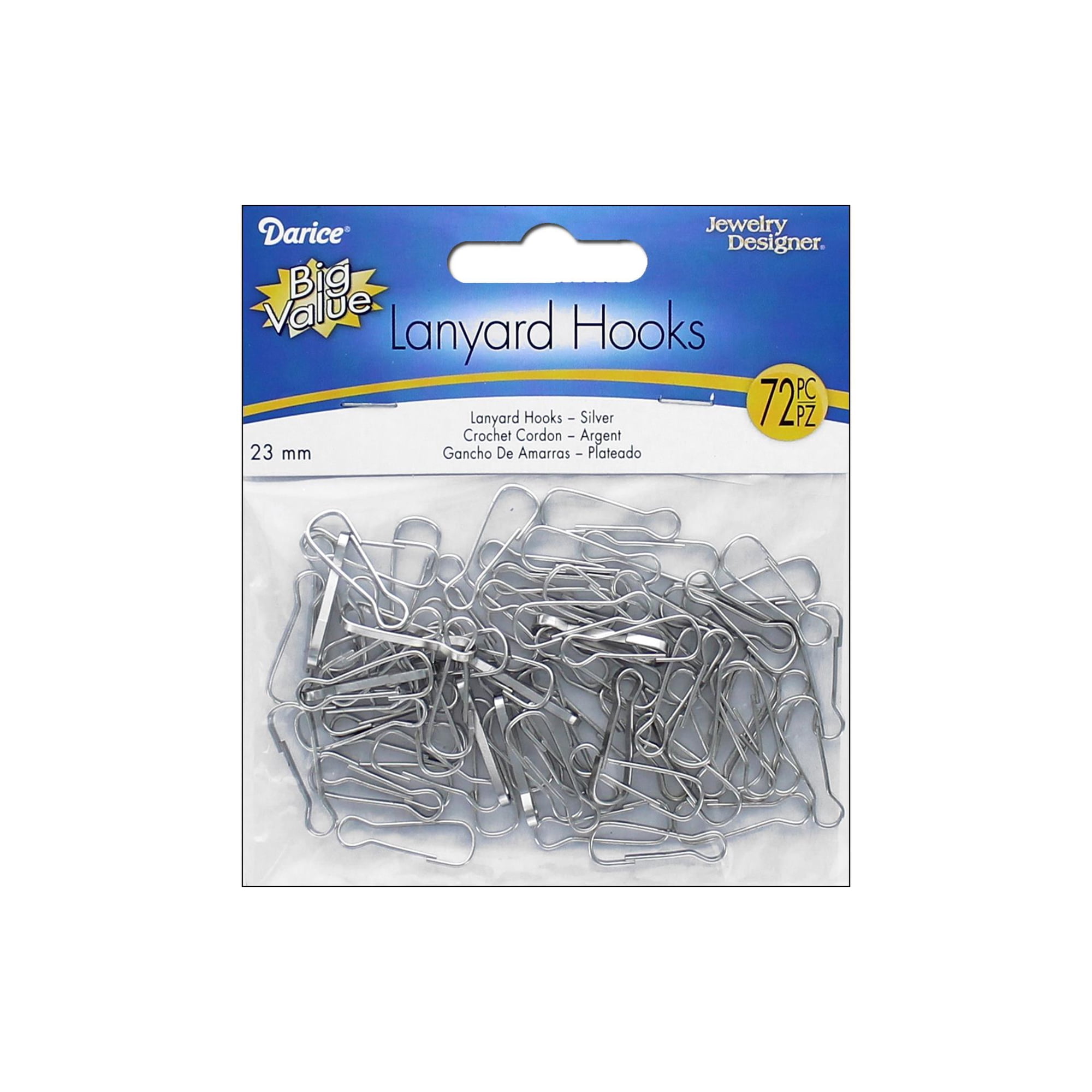 Darice Lanyard Hook 23mm Silver 72pc