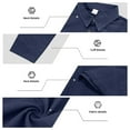 thumbnail image 3 of Maplenight Polo Shirts for Men Linen Lapel Long Sleeve Pullover Tops Summer Fall Beach Vacation Comfy Work Formal Wear, 3 of 8