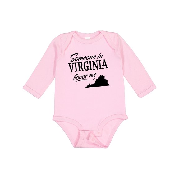 Inktastic Someone in Virginia Loves Me Boys or Girls Long Sleeve Baby Bodysuit