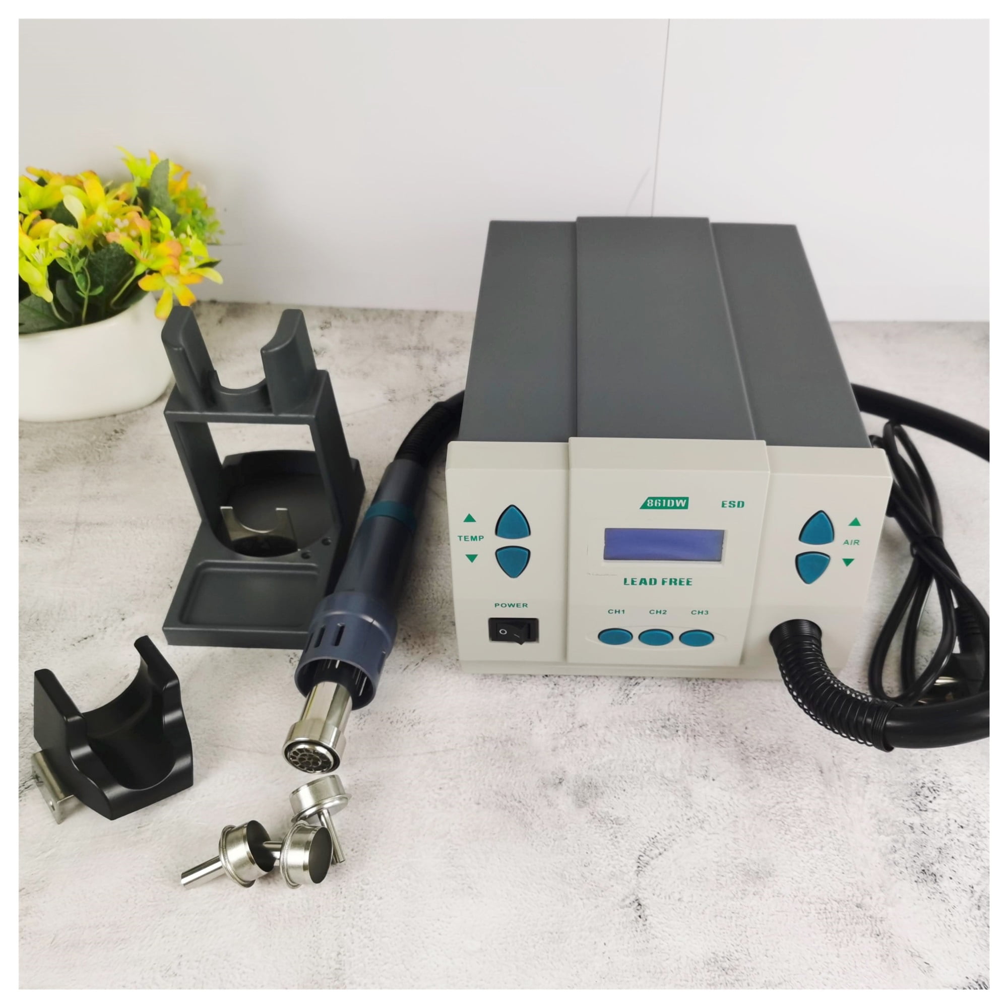 861DW 1000W Hot Air Rework Station PCB Soldering Repair Tool With Replaceable 5 8 10mm Heat Gun Nozzle