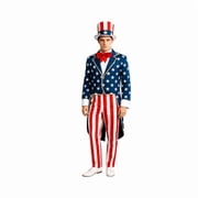HOARBOEG Men's Patriotic Uncle Sam Costume, 4th of July Tuxedo Tailcoat Red White Blue Stage Performance Suit, Independence Day Party Outfit, Historical Reenactment Costume for Parades & Celebrations