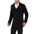 thumbnail image 4 of INSPIRE CHIC Men's Winter Trench Coat Stand Collar Double Breasted Pea Coats S Black, 4 of 7