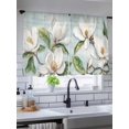 thumbnail image 3 of Sheer Curtains 45 Inches Long, Botanical Flowers Light Filtering Window Curtains for Living Room/Bedroom, Country Magnolia Leaves Branches Rod Pocket Voile Sheer Curtain Drapes, 52"W x 45"L, 2 Panels, 3 of 8