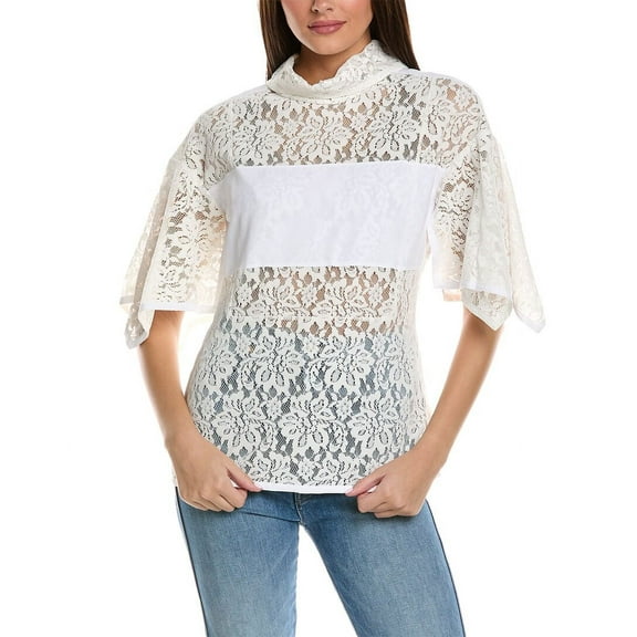 3.1 Phillip Lim womens Lace Blouse, 2, Ivory