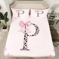 thumbnail image 2 of Castle Fairy Initial P 4-Piece Full Size Sheets,Dreamy Princess Bed Sheets,Leopard Print Lightweight Sheet Sets,Breathable Flower Home Decor, 2 of 7