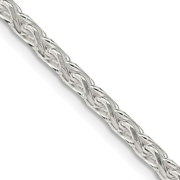 Auriga Fine Jewelry 925 Sterling Silver 3.5 mm Diamond-cut Round Spiga Chain Necklace for Women 18"