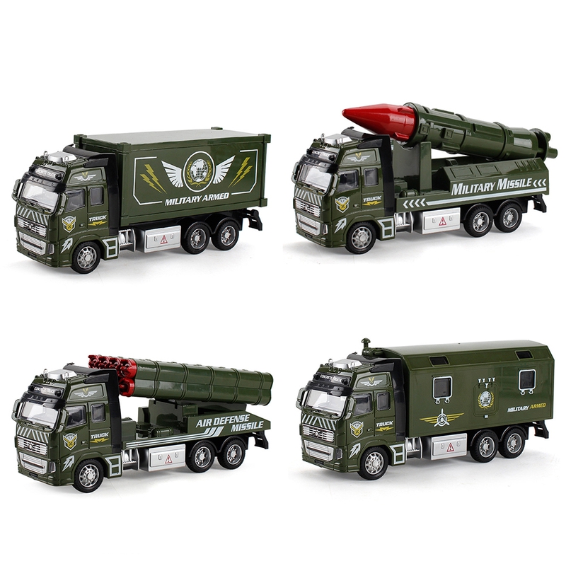 SANWOOD Vehicle Toy,Children Alloy Pull Back Engineering Vehicle Military Truck Car Model Toy Gift - image 4 of 6