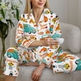 thumbnail image 6 of Salouo Fall Pumpkins And Sunflowers Pattern Women's Pajamas Set Long Sleeve Button Down Sleepwear Soft Pj Lounge Sets for women 2 Piece Pjs Set with Long Pants-Small, 6 of 7
