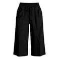 thumbnail image 5 of Yievot Linen Capri Pants for Women Drawstring Elastic Waist Relaxed Fit Summer Beach Vacation Casual Capris with Pockets, 5 of 5
