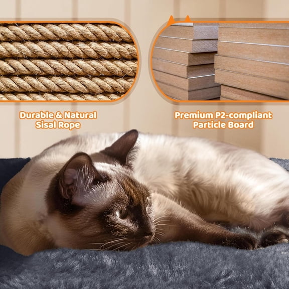 68.5in Cat Tree for Large Cats, Multi-Level Cat Tower with 3 Wide Perches & Spacious Condo, Stable Design with Sisal Scratching Posts for Play & Climbing, Dark Gray