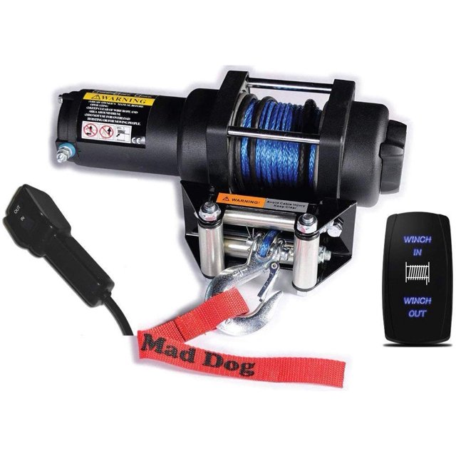 Mad Dog 4500lb Winch Mount Combo w/Synthetic Rope Polaris 2015-2020 900 1000 RZR/RZR S/RZR XP