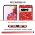thumbnail image 3 of Compatible with Google Pixel 7 Pro Case Glitter Bling Google Pixel 7 Pro Phone Case for Girls Cute Bumper Shockproof Protective Cases (Red), 3 of 14