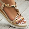 thumbnail image 5 of Dakaela Womens Low Wedge Heels Sandals Shoes Wide Width Platform Espadrilles Walking Summer Beach Shoes, 5 of 8