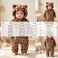 thumbnail image 3 of 3-6 Months Baby Boys Girls Jumpsuit Fuzzy Fleece Leopard Print Hooded, 3 of 9