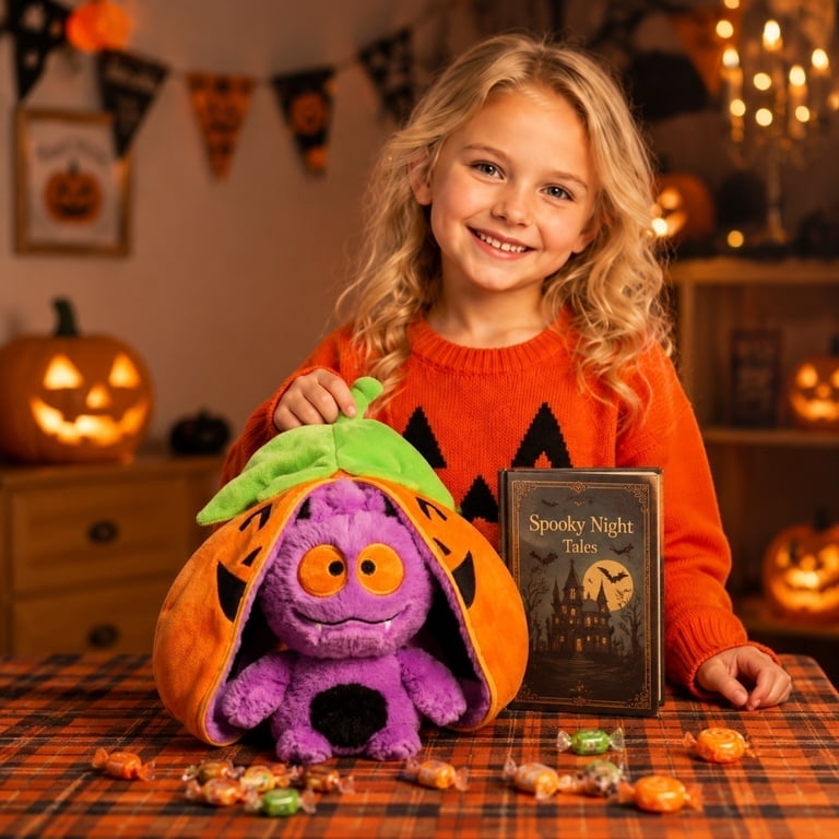 Soft Halloween Toys, Decorative Pumpkin Plush, Pumpkin Zipper