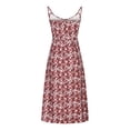 thumbnail image 4 of drppepioner Robe d'Été Femme Grande Taille Liquidation Mode Féminine Camisoles Sans Manches Col en V Robe à Imprimé Floral Fendue pour la Plage, 4 of 7