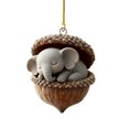 thumbnail image 1 of Adornos de animales del bosque en forma de bellota 2D, decoración para fiestas y árboles de Navidad., 1 of 7