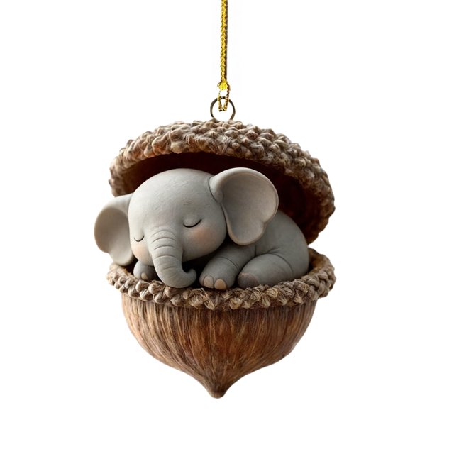 Adornos de animales del bosque en forma de bellota 2D, decoración para fiestas y árboles de Navidad.