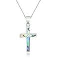 thumbnail image 1 of Cross of Faith Inlaid Abalone Shell .925 Sterling Silver Necklace, 1 of 4