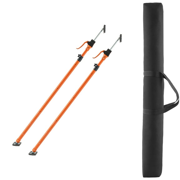KFFKFF Adjustable Cabinet Support Poles, 2-Pack, 49.2-114.6 Inch Steel Telescopic Rods, Quick Support System with 198 lbs Capacity for Cabinet Installation, Drywall Lifting, and Cargo Stabilization