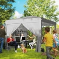 thumbnail image 6 of 10x10 FT Pop-Up Party Tent with Removable Sidewalls – UPF50+ 210D Oxford Canopy  Adjustable Height & Stability Kit with Carry Bag, 6 of 7