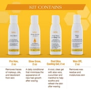 GiGi 4-in-1 Waxing Essentials Kit, Pre-Wax Skin Prep and After Wax Care, 2 oz Each, 4-Pack