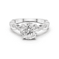 thumbnail image 5 of Zuwelria 2.08 Carat New Design Round Shape Moissanite Diamond Engagement Ring - Bridal Ring - Promise Ring | 18K White Gold Over Sterling Silver | D/VVS1 Size 5, 5 of 9