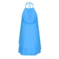 thumbnail image 5 of EGNMCR Dresses for Women 2024 Sexy Summer Sleeveless Round Neck Solid Color Bodycon Dress Bodycon Dress Maxi Dress Evening Dress Spring/Summer Sale, 5 of 5