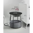 thumbnail image 2 of VASAGLE LILEA Collection - Side Table with Charging Station, Round End Table with Fabric Basket, Nightstand with USB Ports, for Living Room, Bedroom, Modern, Ebony Black and Slate Gray, 2 of 5