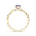 thumbnail image 2 of Angara Natural 0.9 Ct. Tanzanite with Diamond Side Stone Ring in 14K Yellow Gold for Women (Ring Size: 11.5), 2 of 9