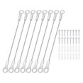 thumbnail image 1 of Stainless Steel Lanyard Cable with Eyelets 0.06" x 4" 1.5mm x 10cm Lock Security Wire Rope with Screws, 8 Pack, 1 of 6