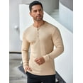 thumbnail image 4 of COOFANDY Men's Long Sleeve Henley Shirts Stretch Ribbed T-Shirts Fashion Casual Basic Tops, 4 of 12