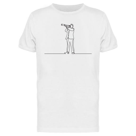 Businessman Looking In Spyglass T-Shirt Men -Image by Shutterstock, Male XX-Large