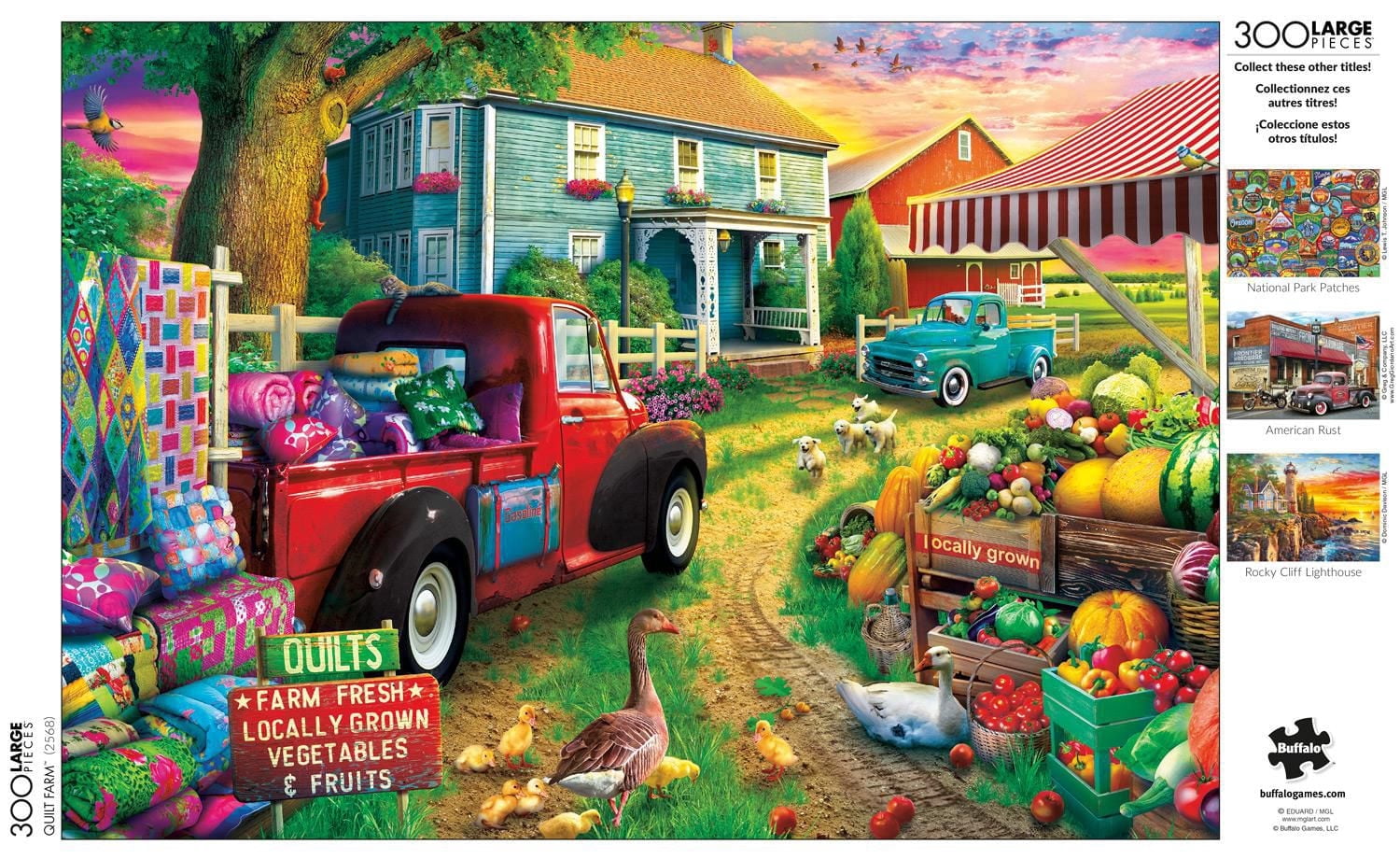 Buffalo Games - Large Piece - Quilt Farm - 300 Piece Jigsaw Puzzle