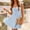 *Blue, variant on ClodeEU Womens Cute Square Neck Sleeveless Shift Dress,Solid Ruffle Hem Short Dresses Black,Womens Plus L