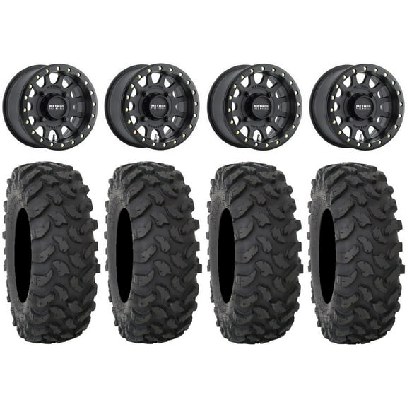 Method 401 Bdlk 15" Wheels Bk 4 3 37" XTR370 Tires Can-Am Maverick X3 / Honda Pioneer 1000 / Talon