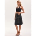 thumbnail image 7 of DARING DIVA Women's Slit Stretch Below Knee Length Denim Skirts Small Black, 7 of 7