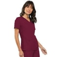 thumbnail image 5 of Cherokee Flexibles Women Medical Scrubs Top V-Neck Knit Panel 2968, L, Wine, 5 of 6