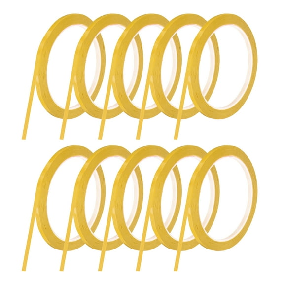 Uxcell 10 Rolls Whiteboard Tape Graphic Chart Tape 5mm 54.7 Yard Art Tape Thin Self-Adhesive Pinstripe Tape Masking Tape, Yellow